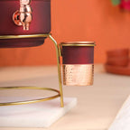 Premium Copper Water Dispenser with Glass & Stand (12 Inch) Vedansh Craft