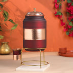 Premium Copper Water Dispenser with Glass & Stand (12 Inch) Vedansh Craft