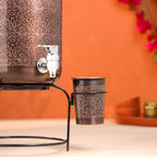 Copper Premium Water Dispenser with Glass & Stand (12 Inch) Vedansh Craft
