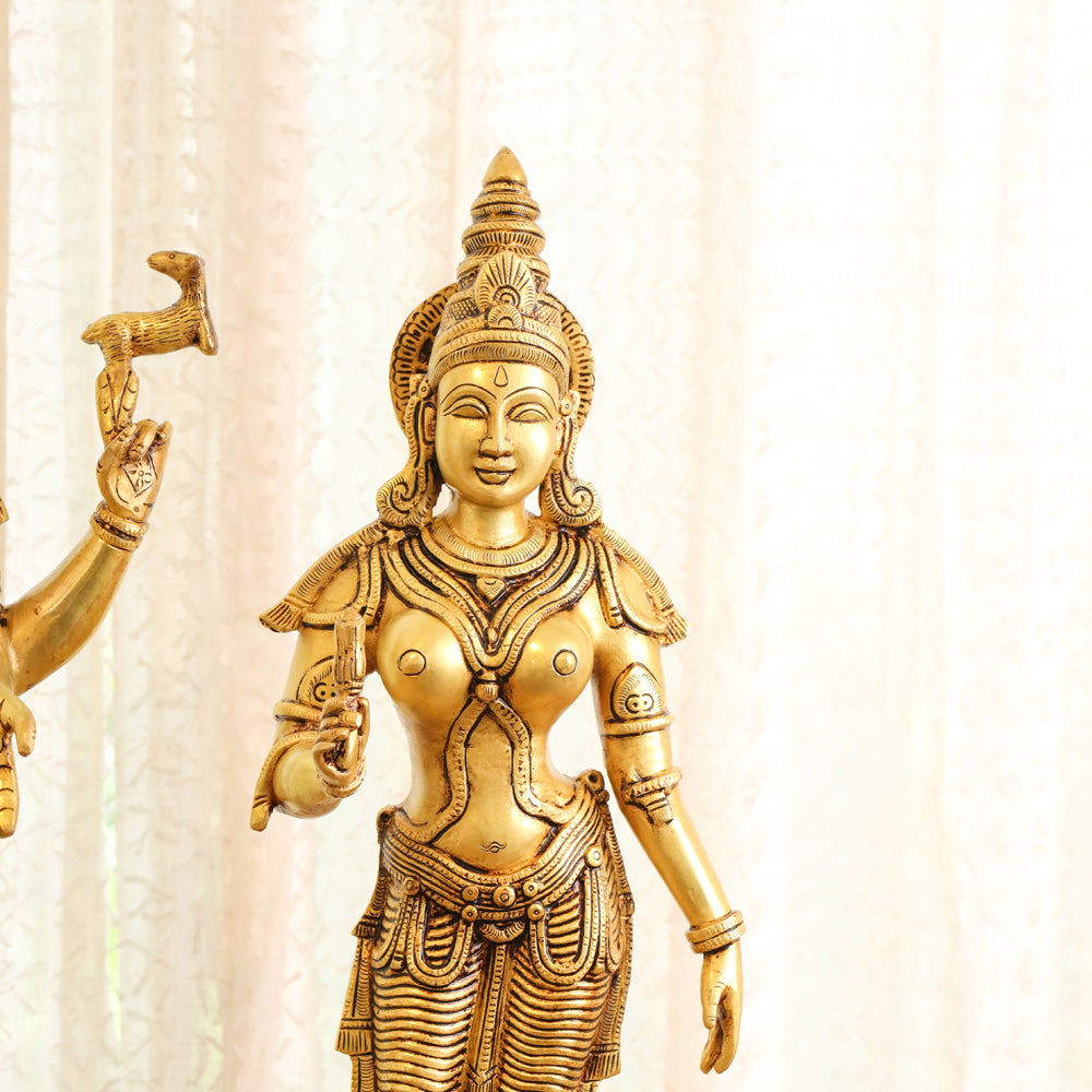 Brass Shiva Parvati standing Superfine Idols (23.5 Inch) Vedansh Craft