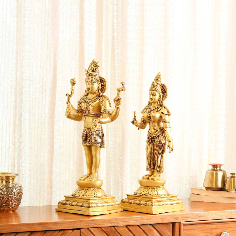 Brass Shiva Parvati standing Superfine Idols (23.5 Inch) Vedansh Craft