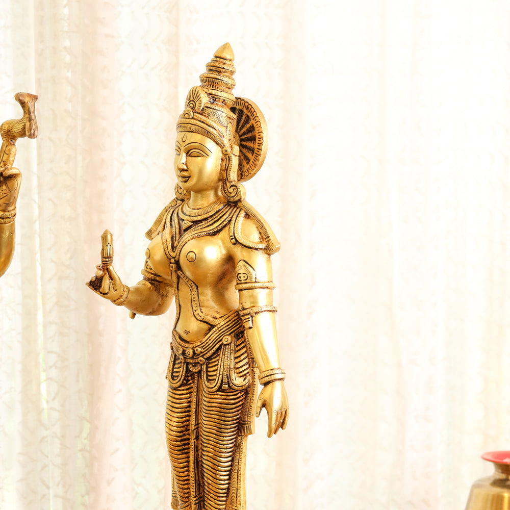 Brass Shiva Parvati standing Superfine Idols (23.5 Inch) Vedansh Craft