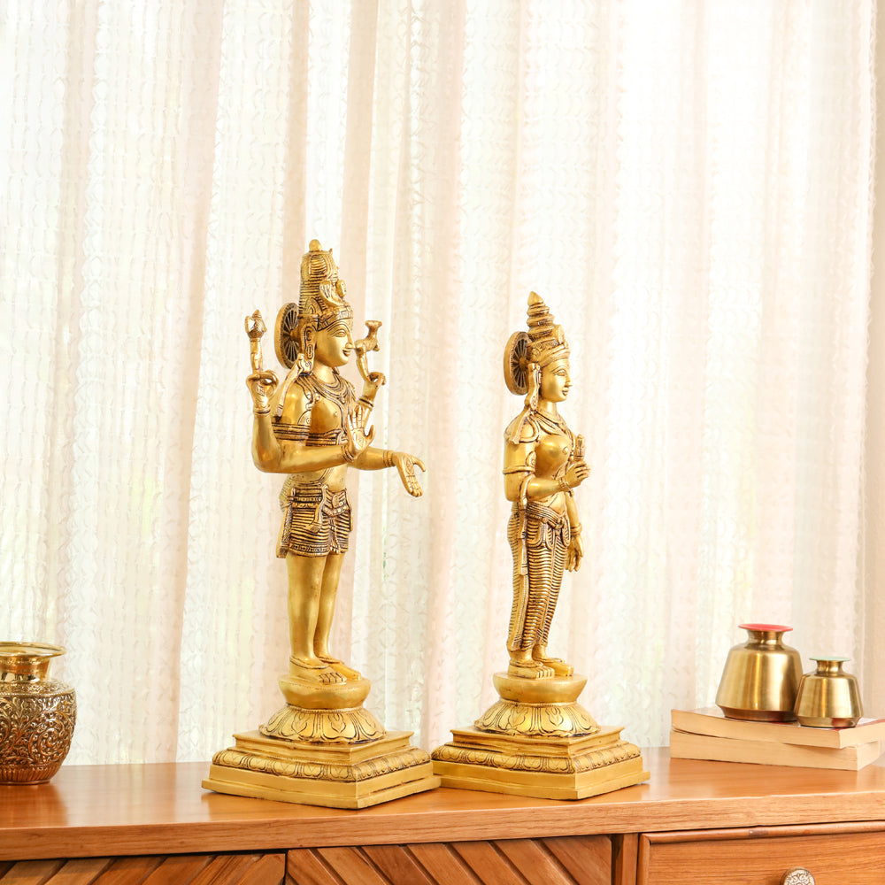 Brass Shiva Parvati standing Superfine Idols (23.5 Inch) Vedansh Craft