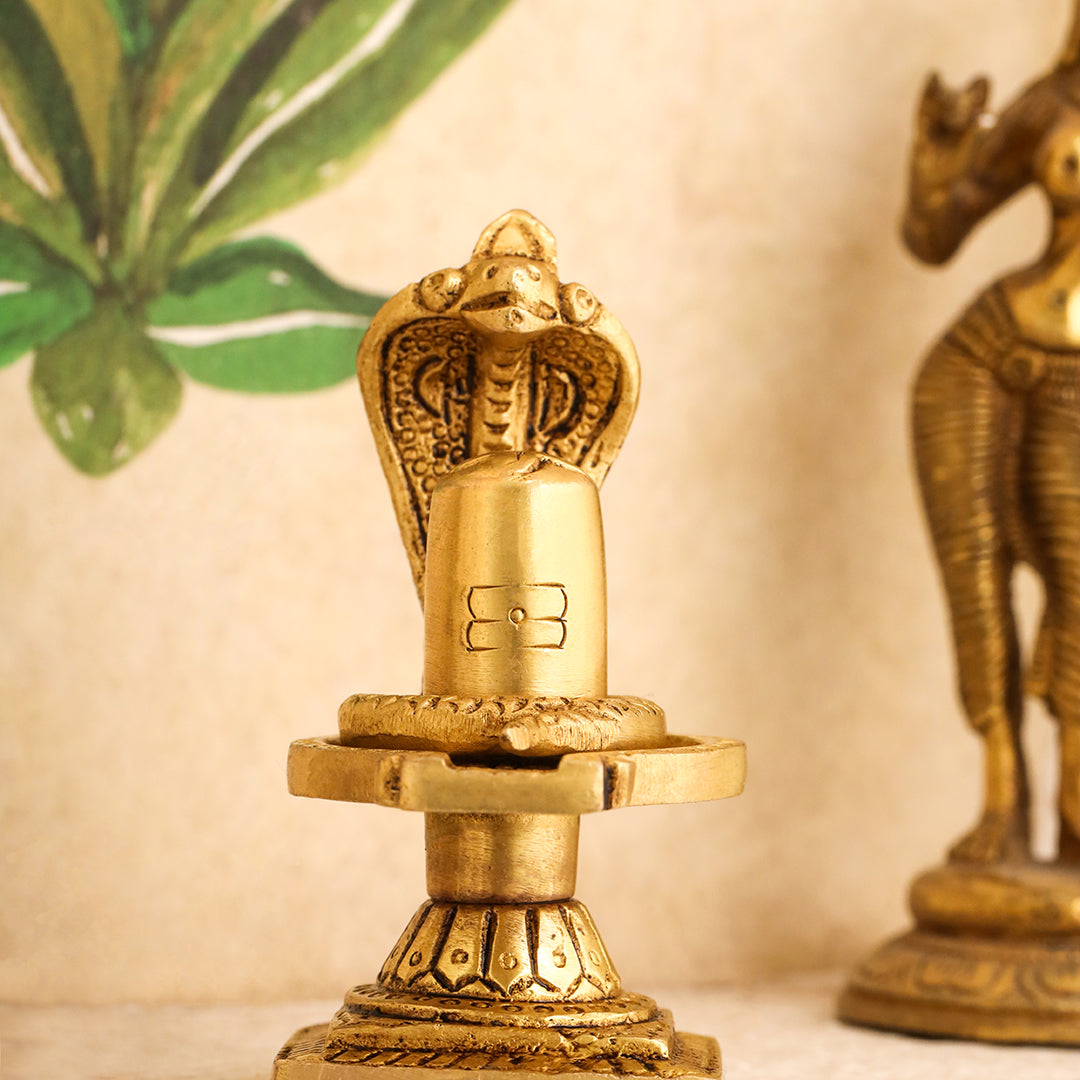 Brass Superfine Shivling/Shivlingam Idol (3.5 INCH) Vedansh Craft