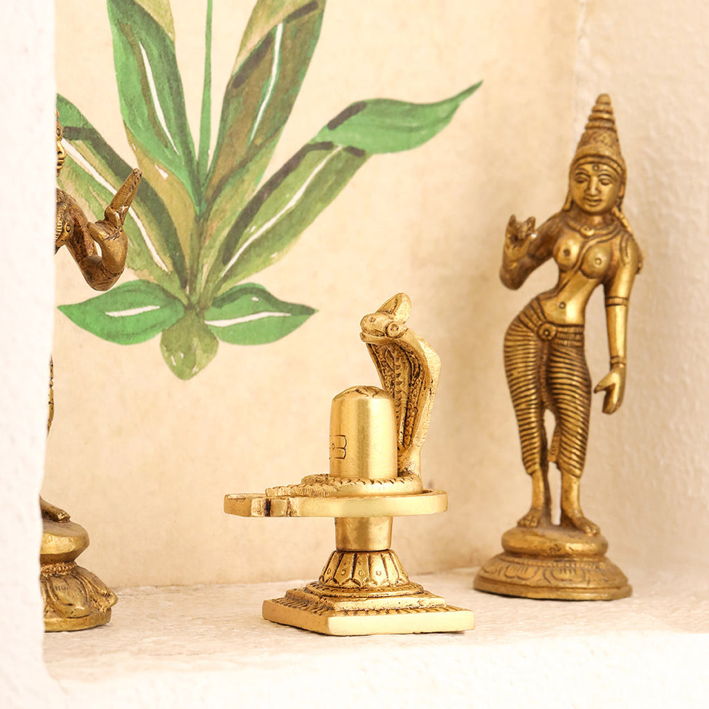Brass Superfine Shivling/Shivlingam Idol (3.5 INCH) Vedansh Craft