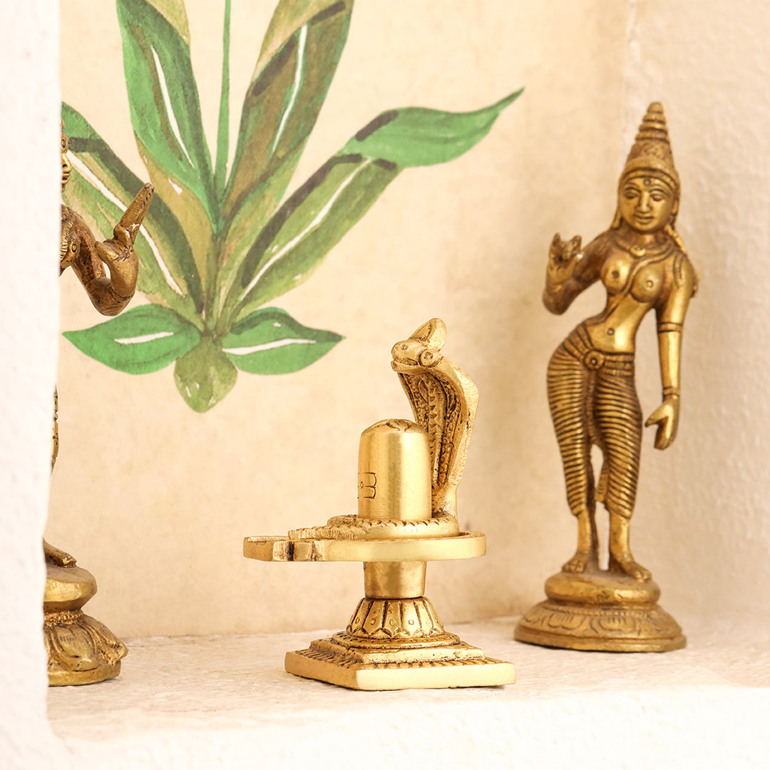 Brass Superfine Shivling/Shivlingam Idol (3.5 INCH) Vedansh Craft