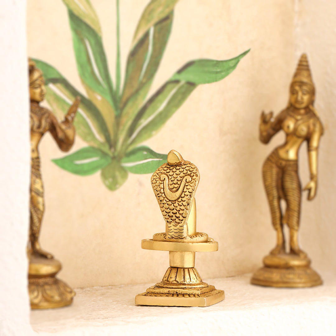Brass Superfine Shivling/Shivlingam Idol (3.5 INCH) Vedansh Craft
