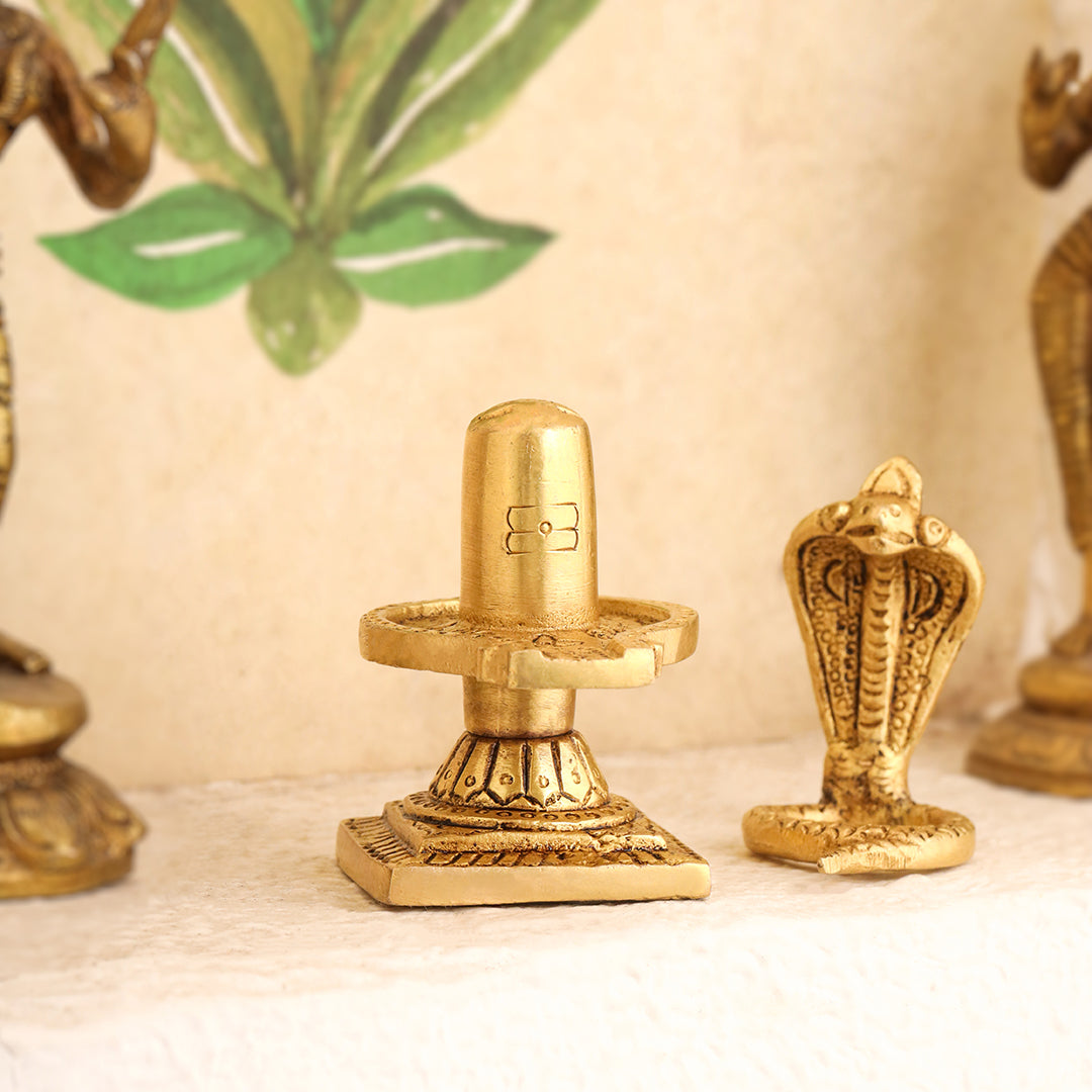 Brass Superfine Shivling/Shivlingam Idol (3.5 INCH) Vedansh Craft