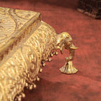Brass Handcrafted Chowki with Elephant Leg (6.3 Inch) Vedansh Craft