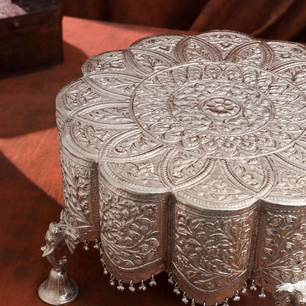 Brass Silver Plated Handcrafted Chowki Vedansh Craft