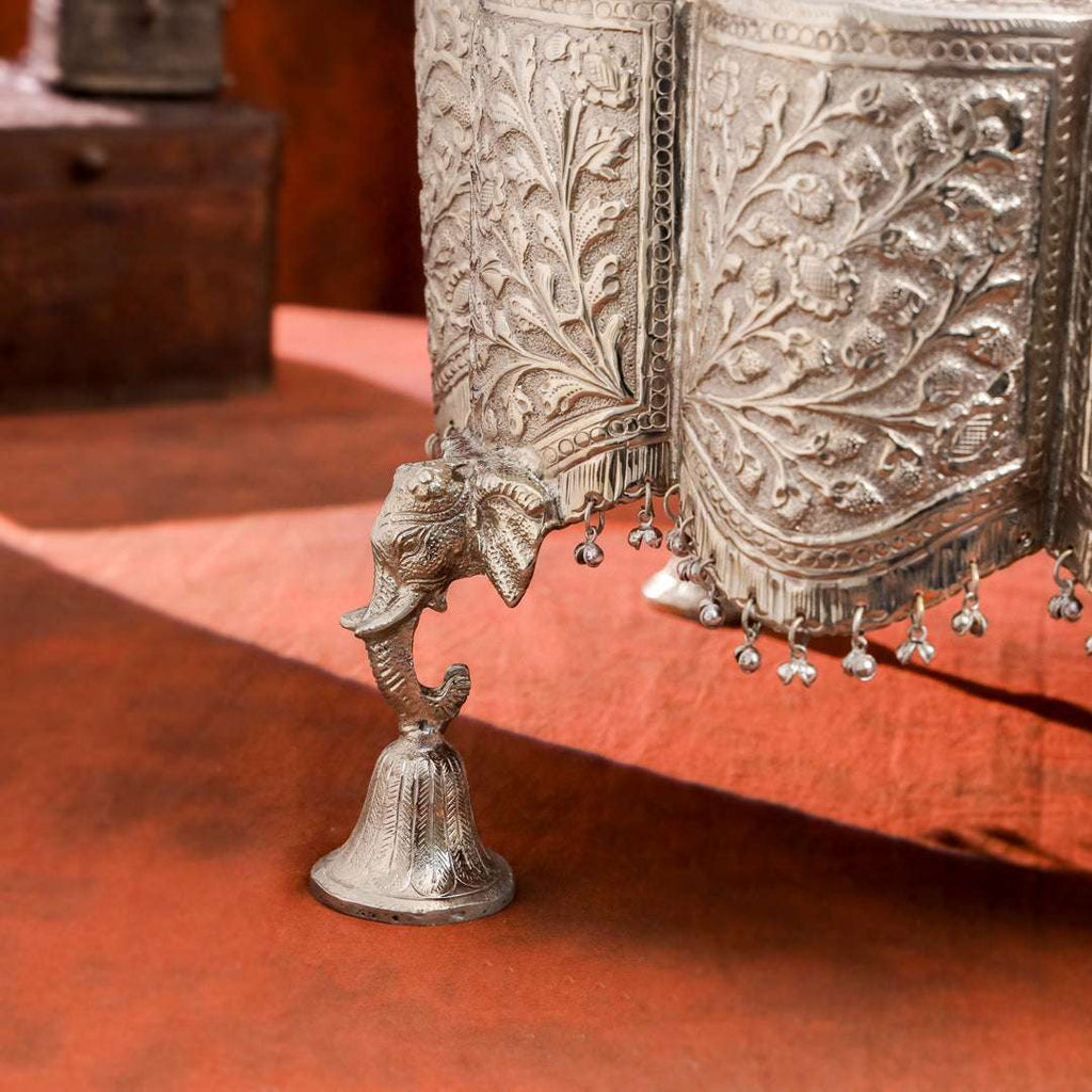 Brass Silver Plated Handcrafted Chowki Vedansh Craft