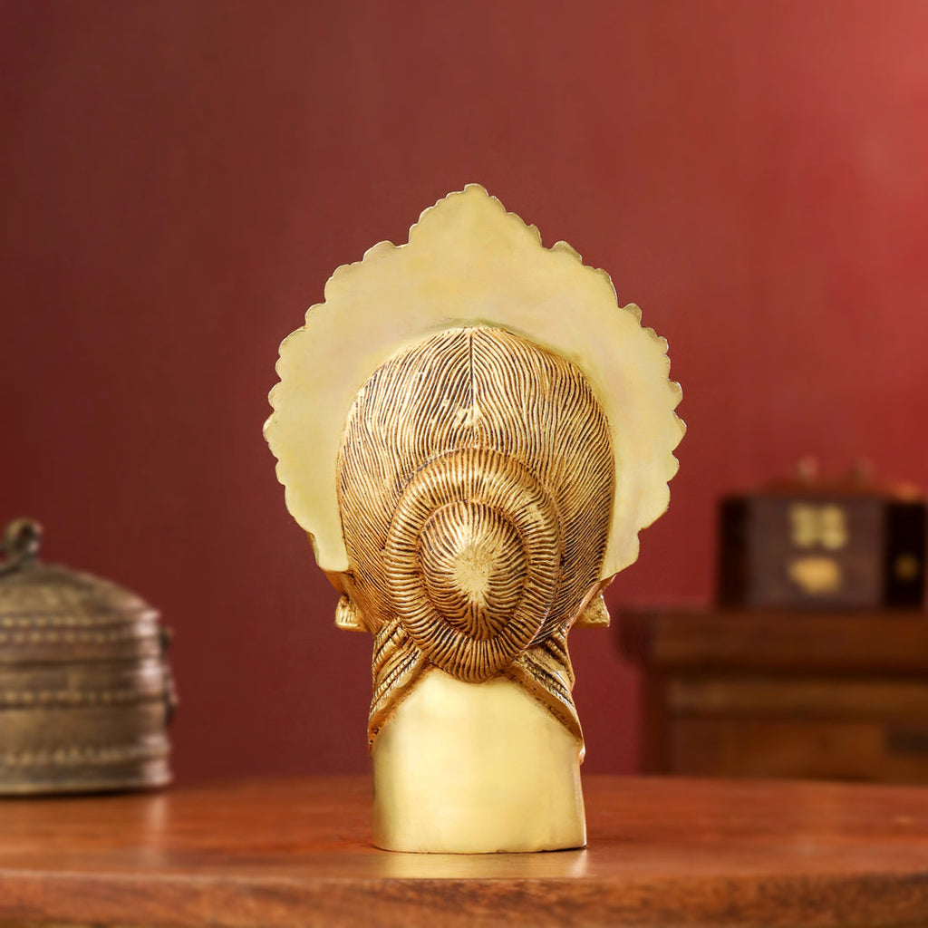Brass Parvati Head Idol – Handmade Spiritual Decor (8.5 Inch) Vedansh Craft