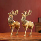 Brass Handmade Deer Pair – Premium Decorative Showpiece (9.3 Inch) Vedansh Craft