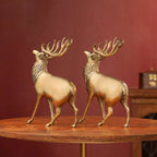 Brass Handmade Deer Pair – Premium Decorative Showpiece (9.3 Inch) Vedansh Craft