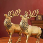 Brass Handmade Deer Pair – Premium Decorative Showpiece (9.3 Inch) Vedansh Craft
