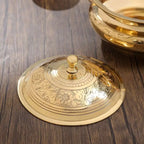 Brass Serving Pot With Lid And Handle (5.4 Inch) Vedansh Craft