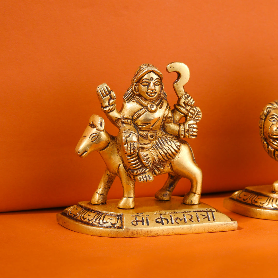 Brass Navdurga Idols Set (3.5 Inch) Vedansh Craft