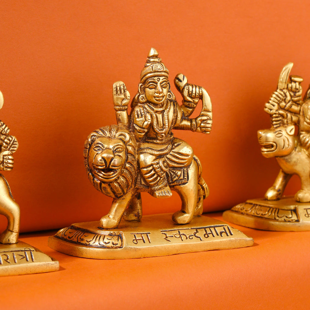 Brass Navdurga Idols Set (3.5 Inch) Vedansh Craft