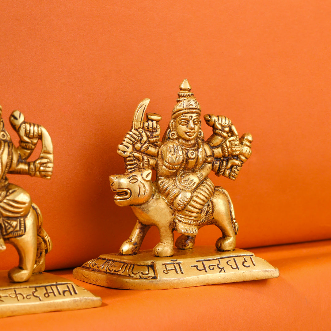 Brass Navdurga Idols Set (3.5 Inch) Vedansh Craft