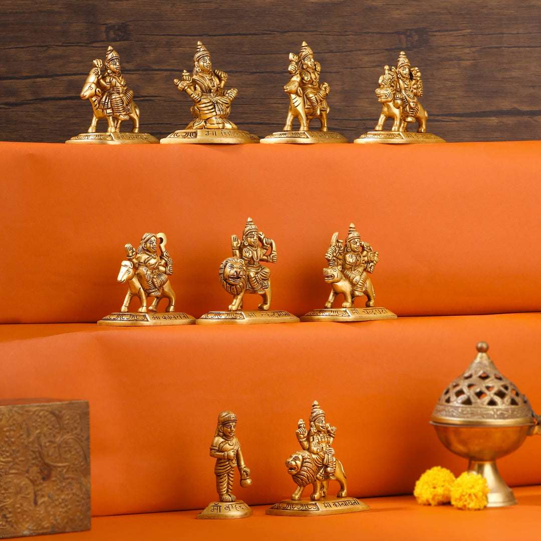 Brass Navdurga Idols Set (3.5 Inch) Vedansh Craft