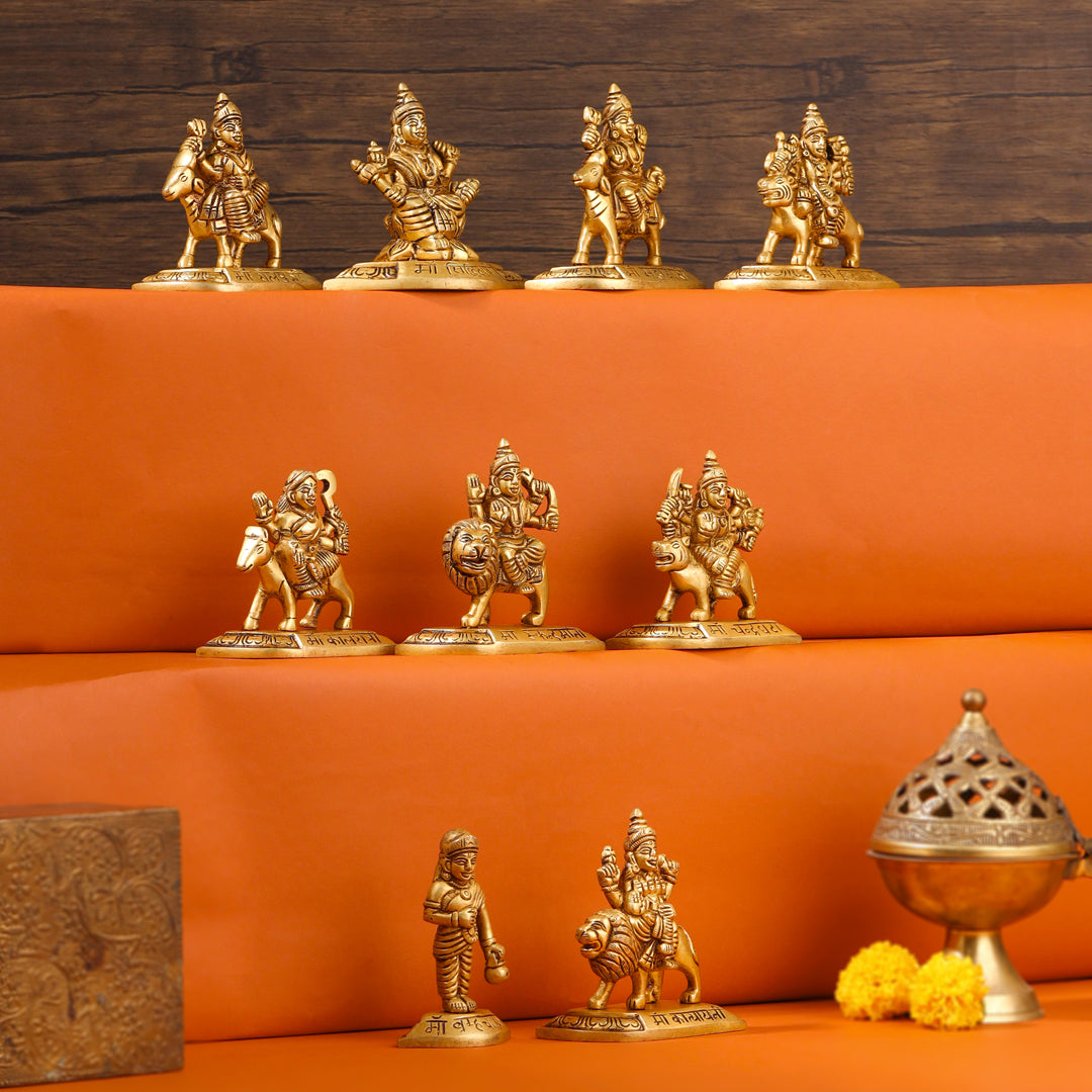 Brass Navdurga Idols Set (3.5 Inch) Vedansh Craft