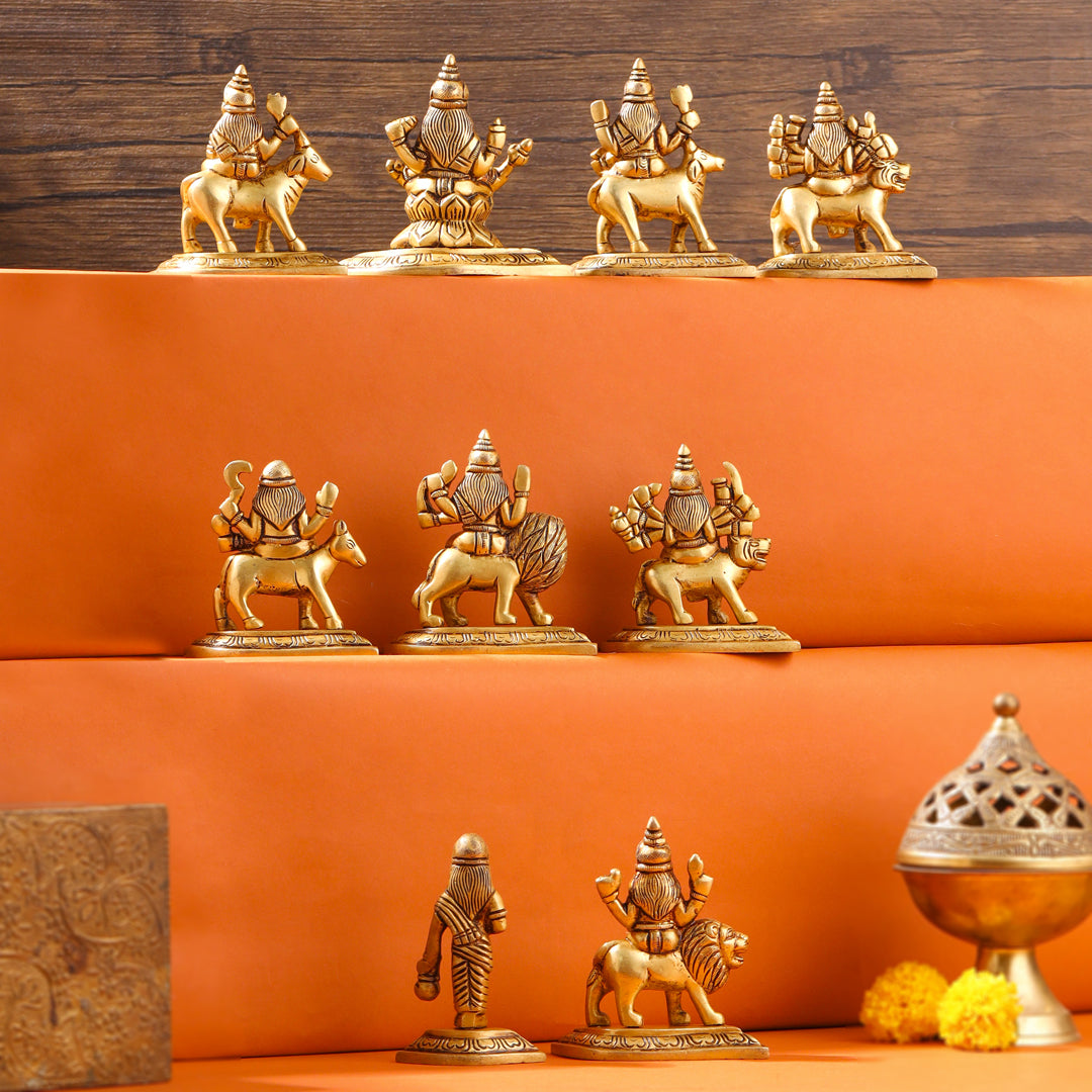 Brass Navdurga Idols Set (3.5 Inch) Vedansh Craft