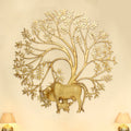 Brass Cow & Calf With Kalpvriksha Tree Wall Hanging (44.8 Inch) Vedansh Craft