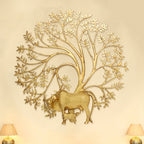 Brass Cow & Calf With Kalpvriksha Tree Wall Hanging (44.8 Inch) Vedansh Craft