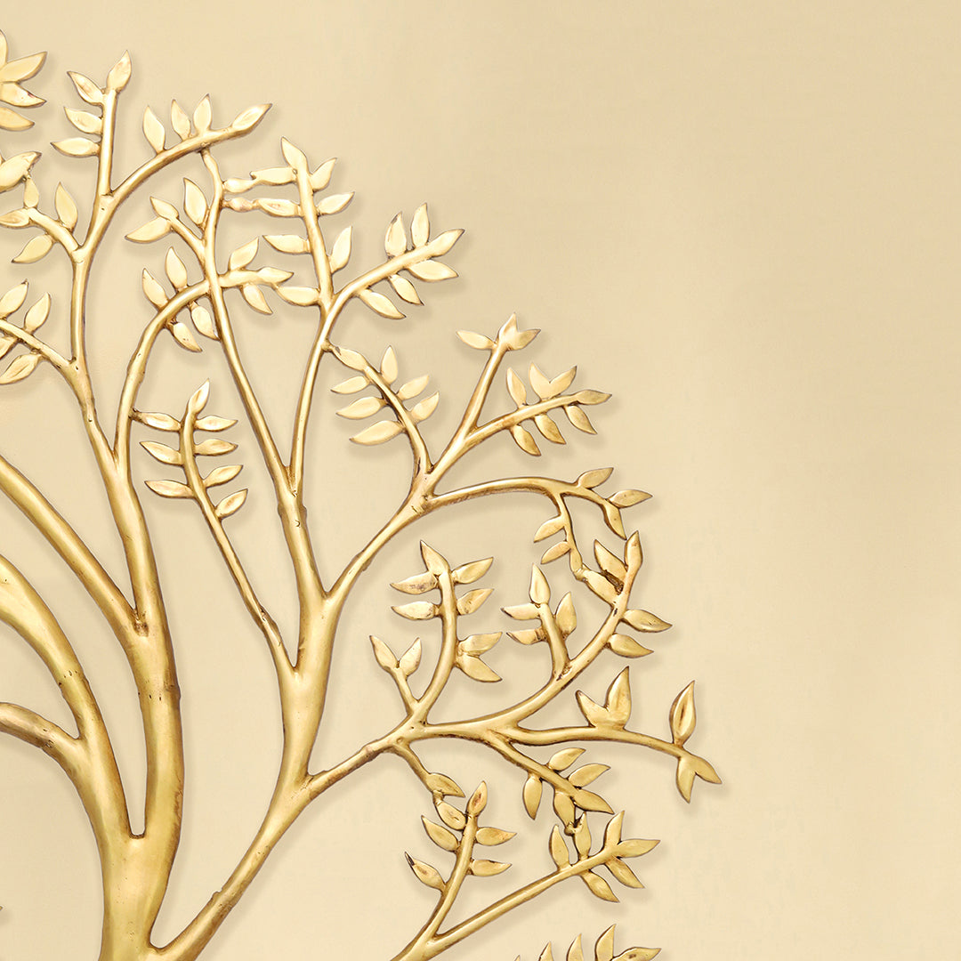 Brass Cow & Calf With Kalpvriksha Tree Wall Hanging (44.8 Inch) Vedansh Craft