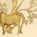 Brass Cow & Calf With Kalpvriksha Tree Wall Hanging (44.8 Inch) Vedansh Craft
