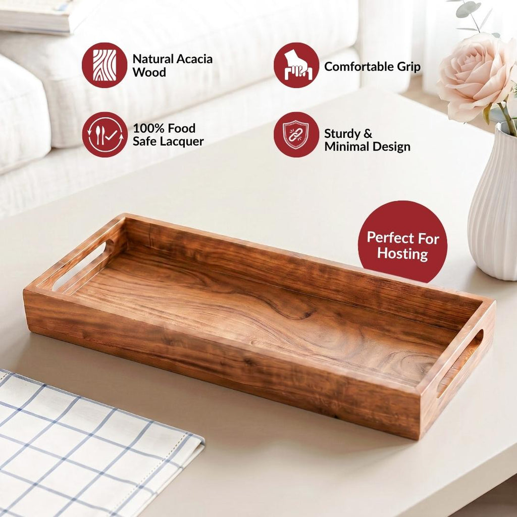 Wooden Snack Serving Tray 41x16cm Nestasia