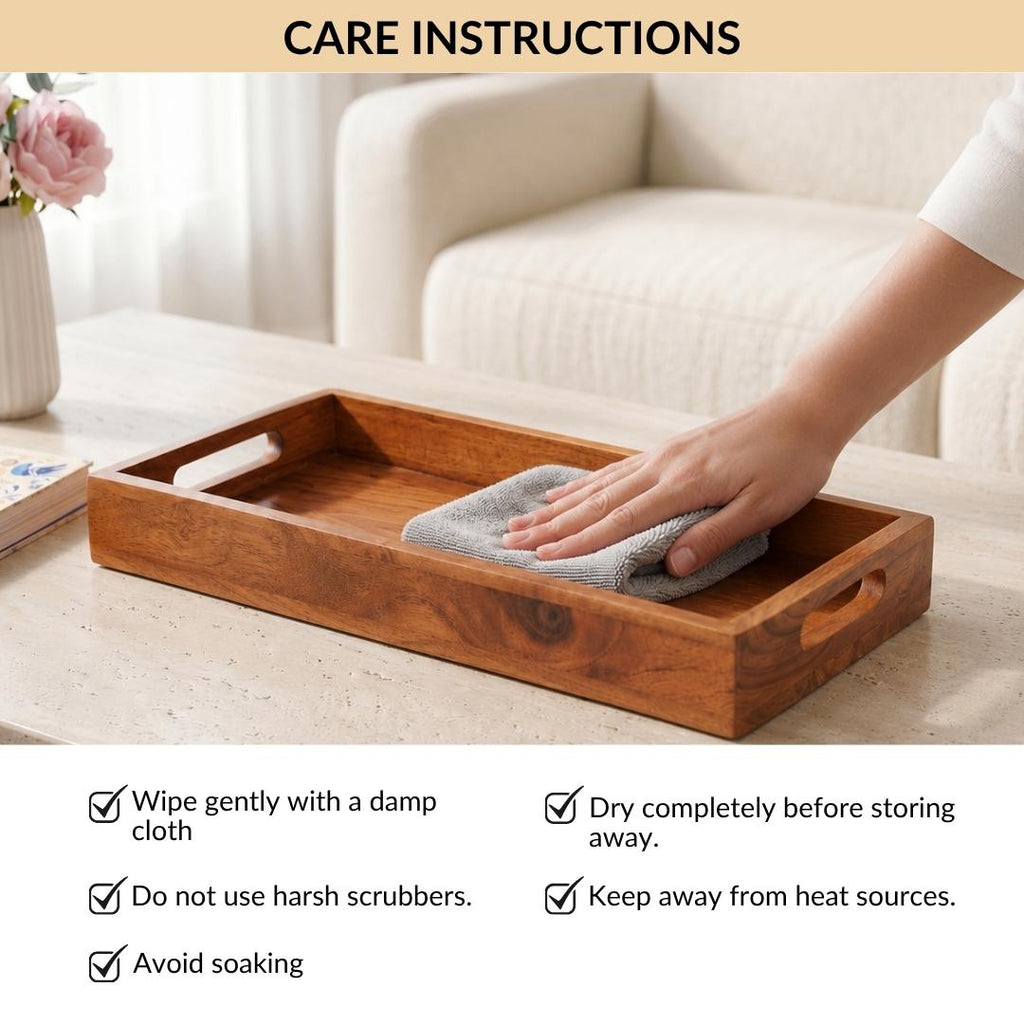 Wooden Snack Serving Tray 41x16cm Nestasia