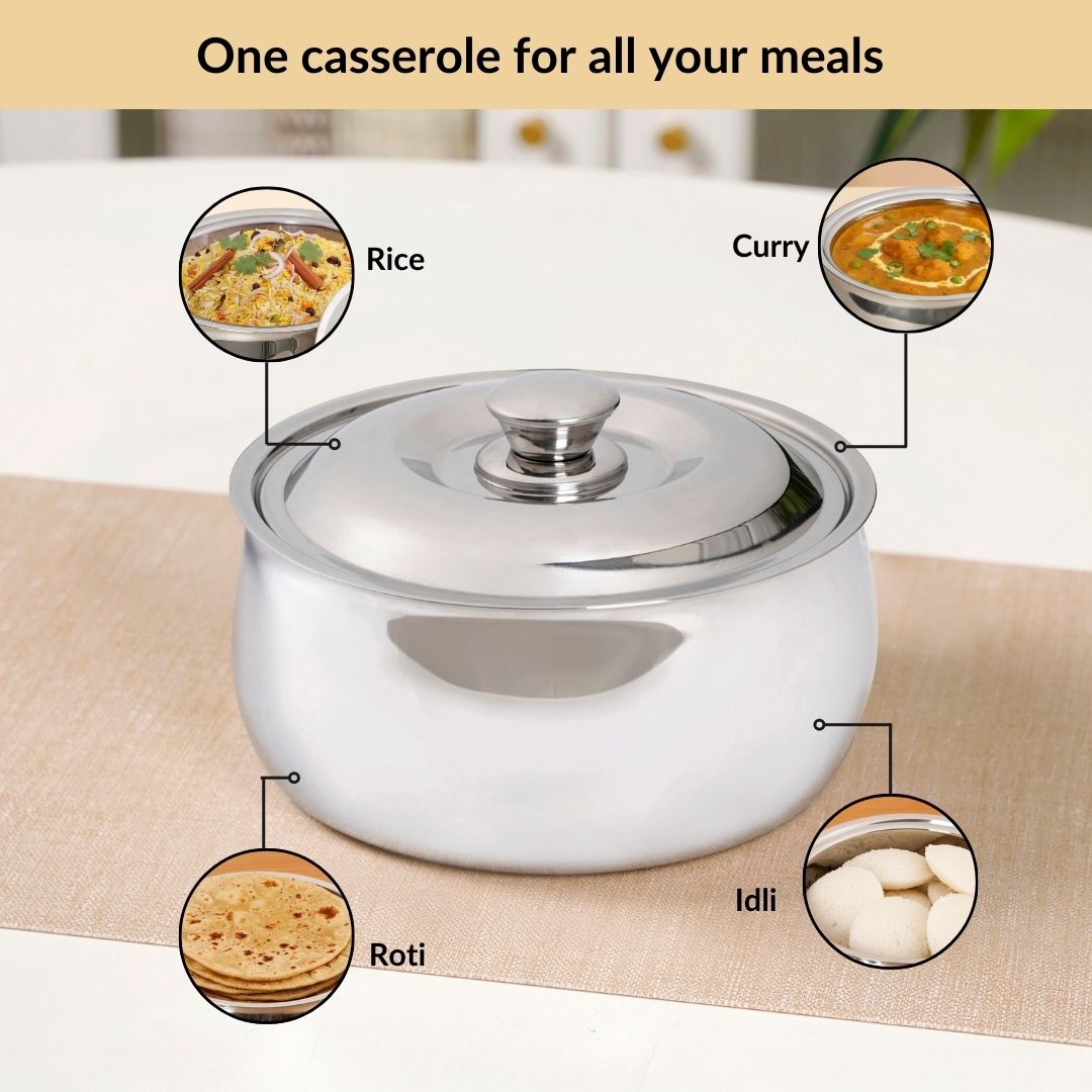 Stainless Steel Casserole 1000ml Nestasia