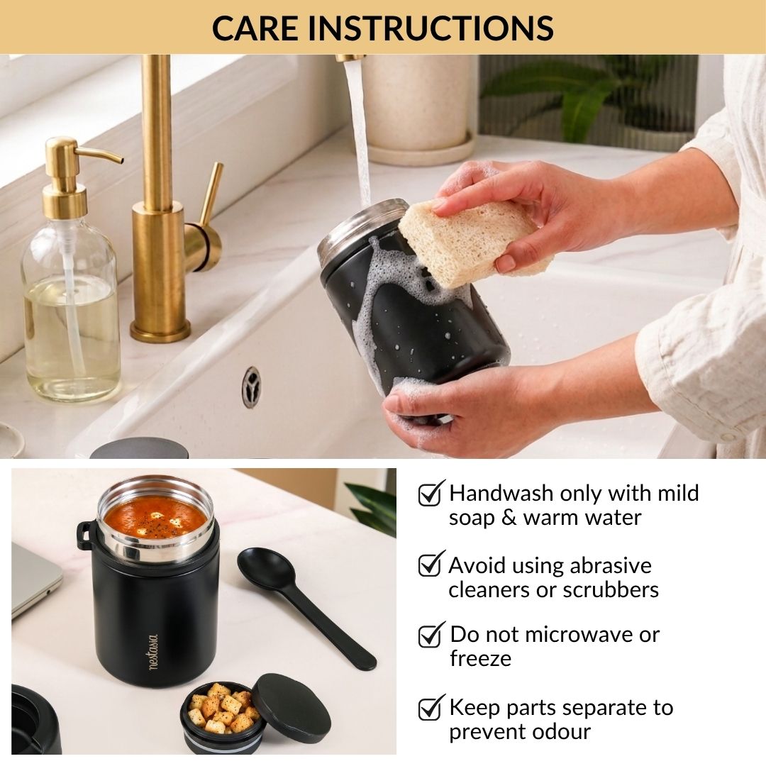 AMPM Portable Jar With Food Box Black 460ml Nestasia