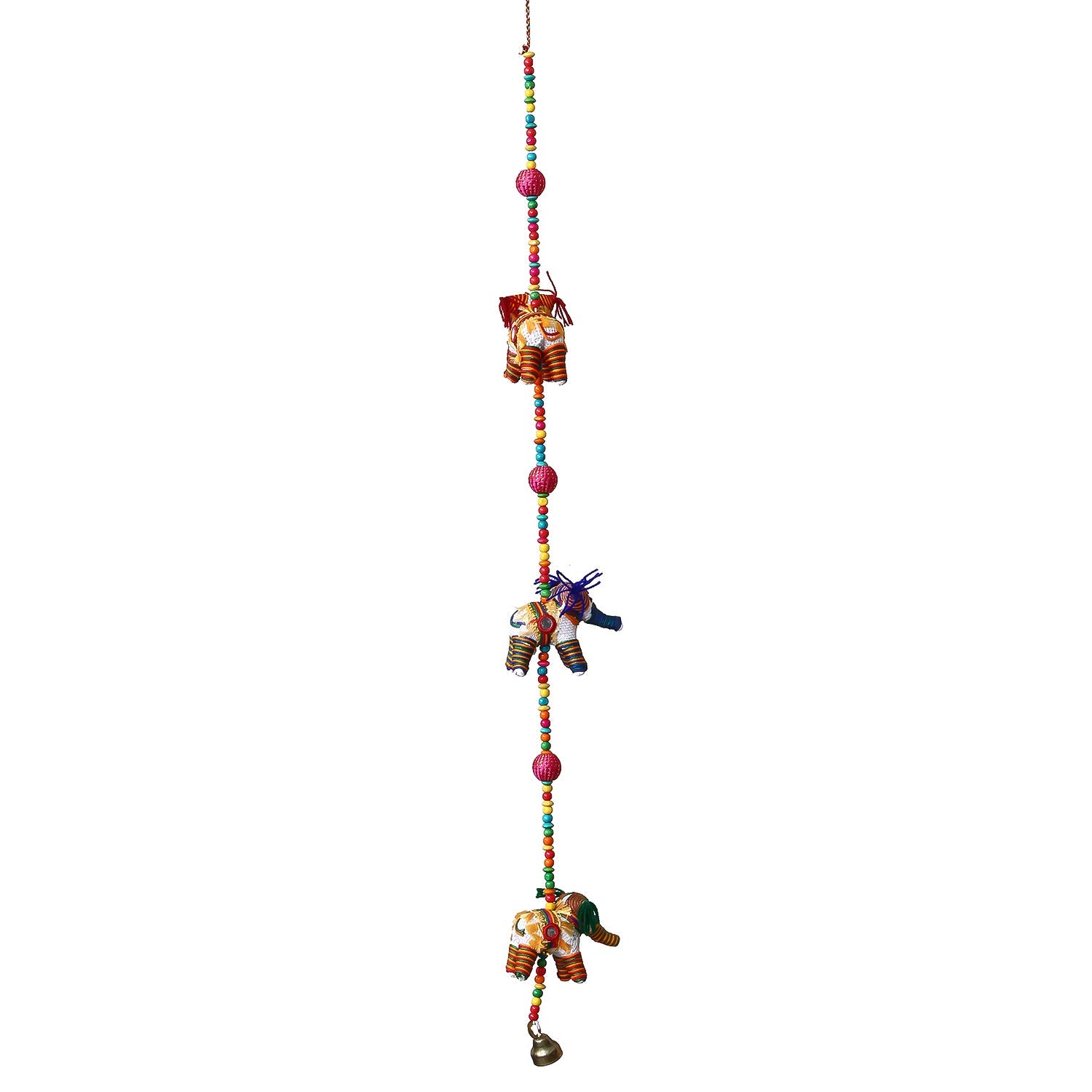 Multicolor Handcrafted Decorative Three Elephant Wall/Door/Window Hanging