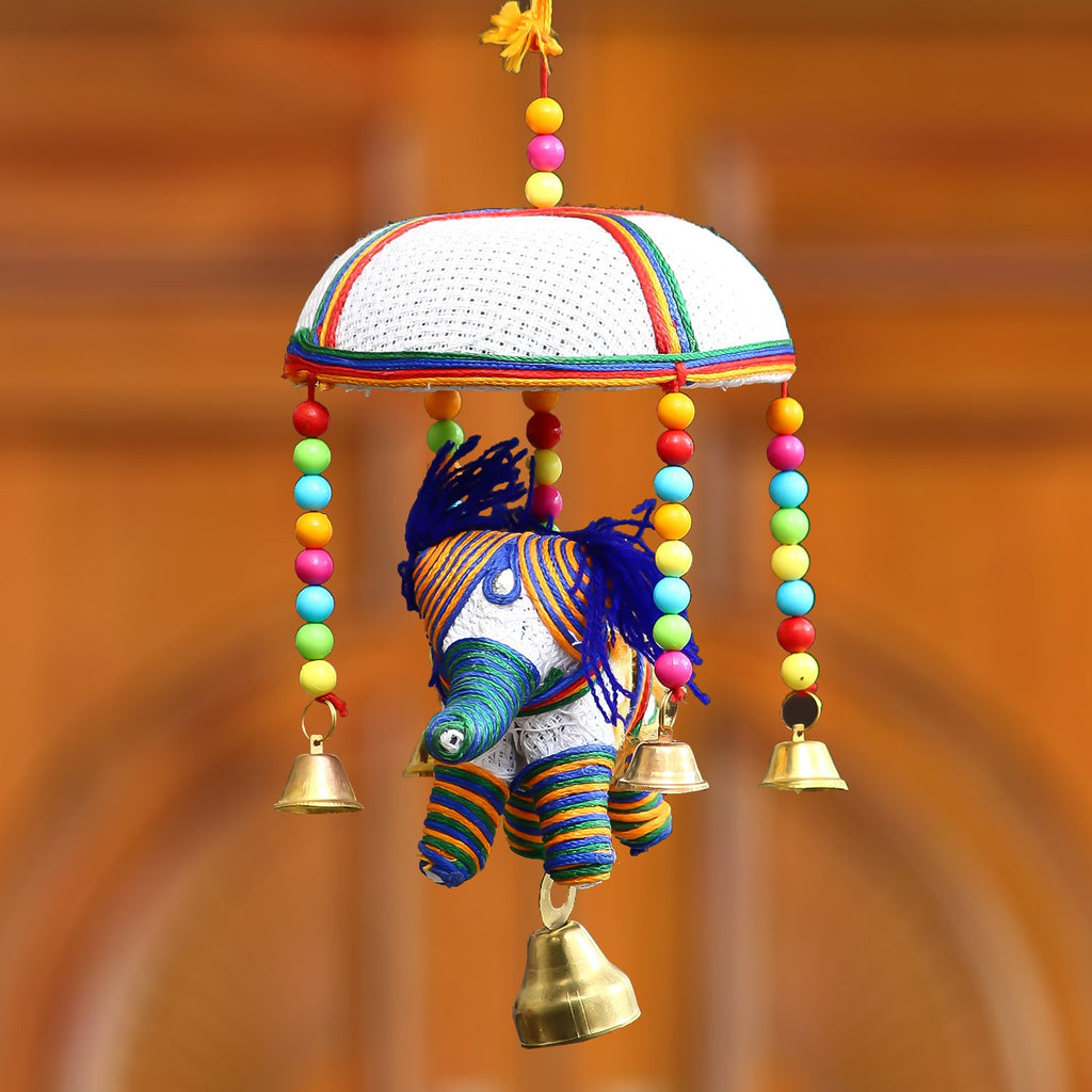 Handicrafted Decorative Elephant Wall/Door/Window Hanging Bells Kafalo