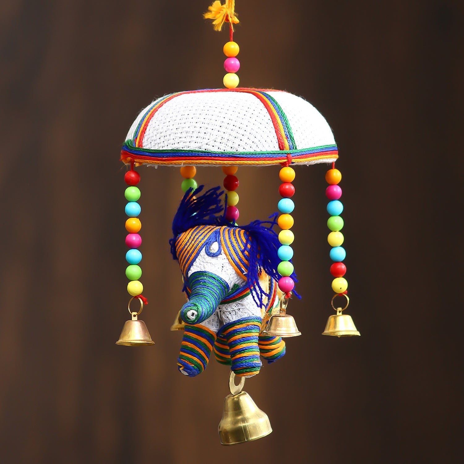 Handicrafted Decorative Elephant Wall/Door/Window Hanging Bells Kafalo