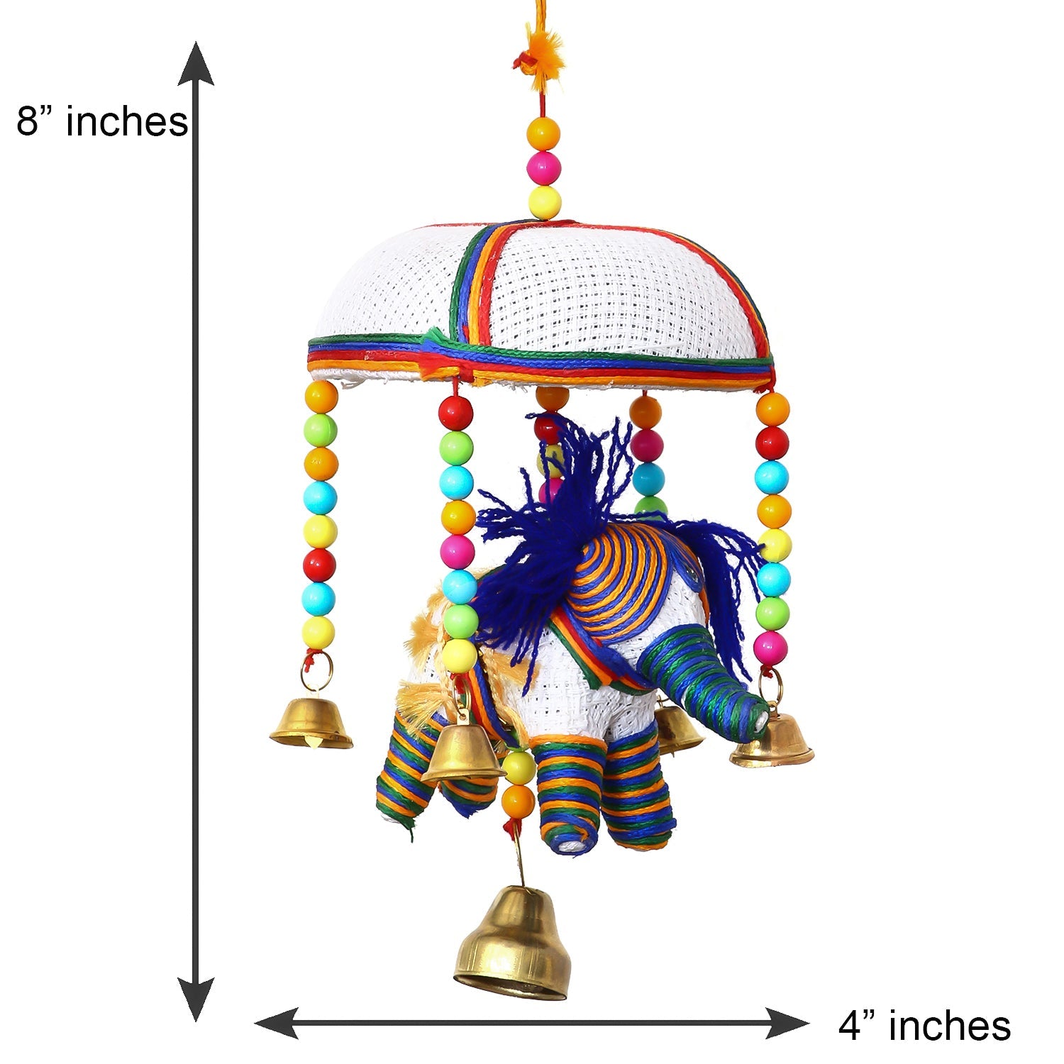 Handicrafted Decorative Elephant Wall/Door/Window Hanging Bells Kafalo