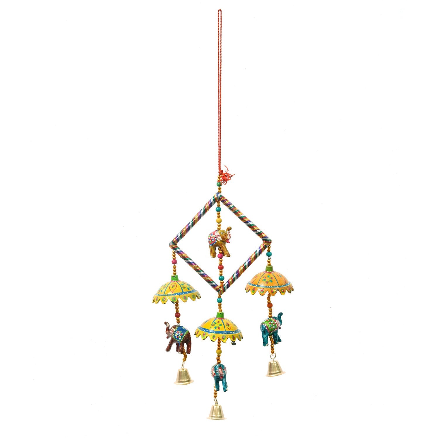 Handcrafted Decorative Elephant with Chatri Wall/Door/Window Hanging Bells