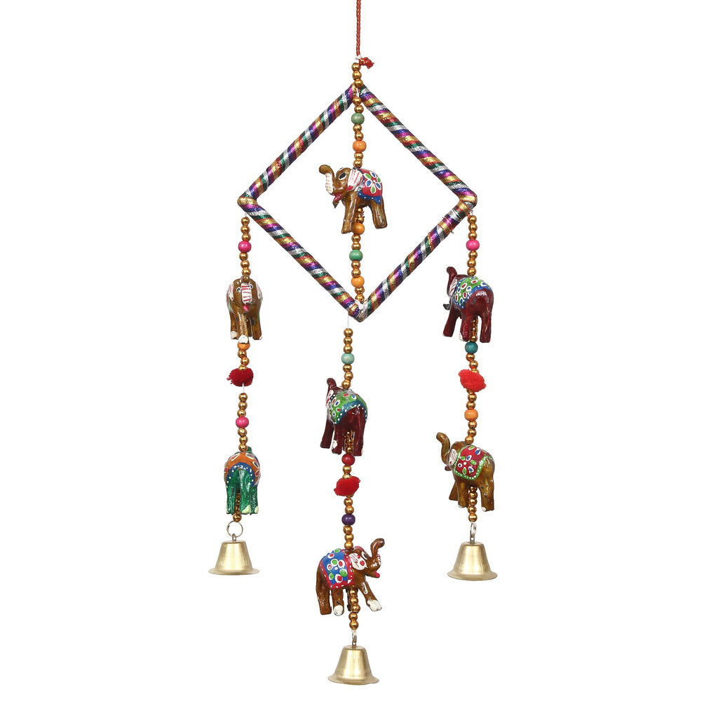 Handcrafted Decorative Elephant Wall/Door/Window Hanging Bells Kafalo