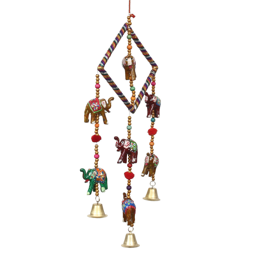 Handcrafted Decorative Elephant Wall/Door/Window Hanging Bells Kafalo