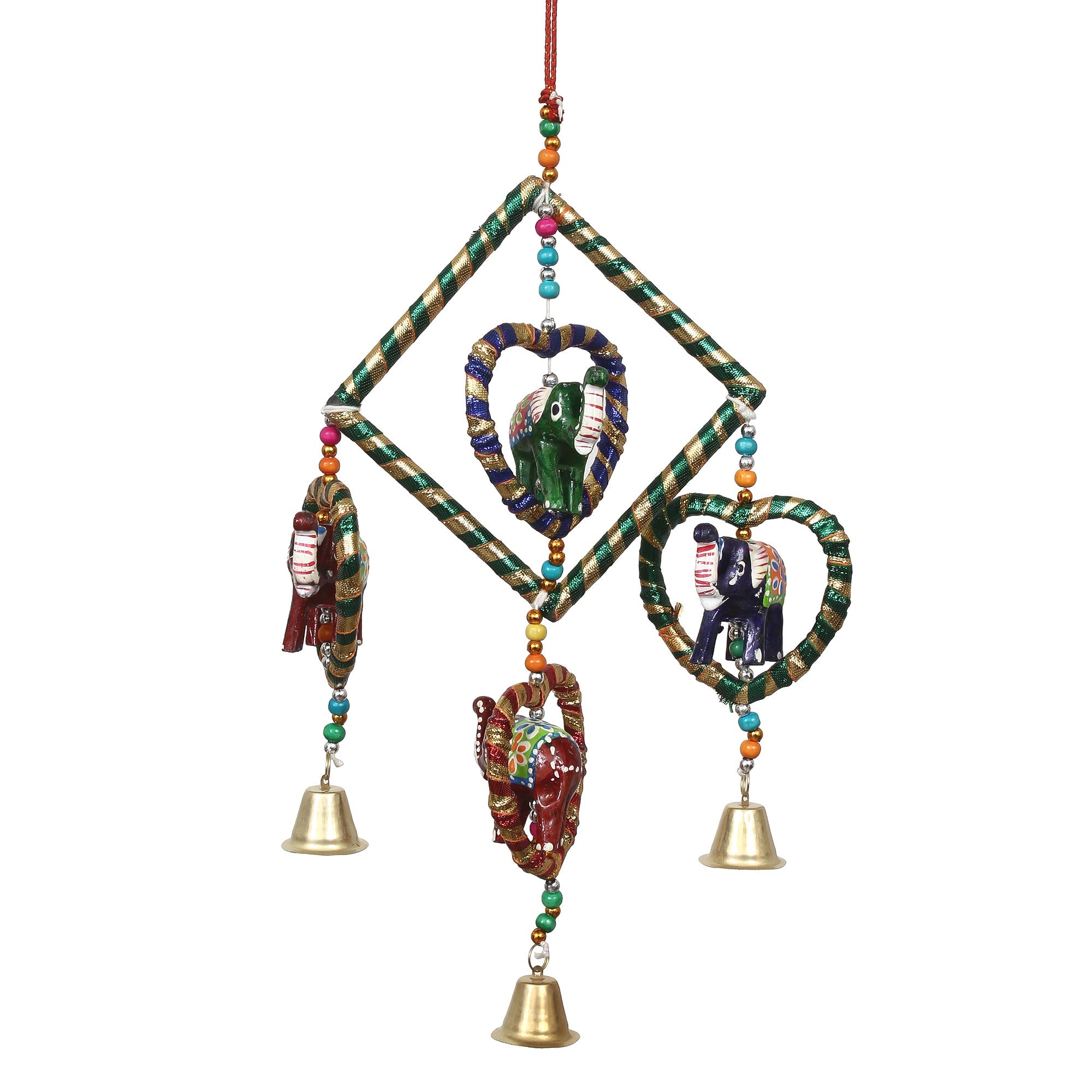 Handcrafted Decorative Elephant Wall/Door/Window Hanging Bells Kafalo