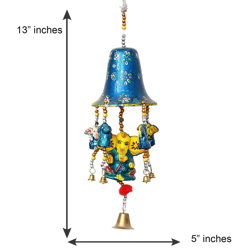 Handcrafted Decorative Lord Ganesha Wall/Door/Window Hanging Bells Kafalo