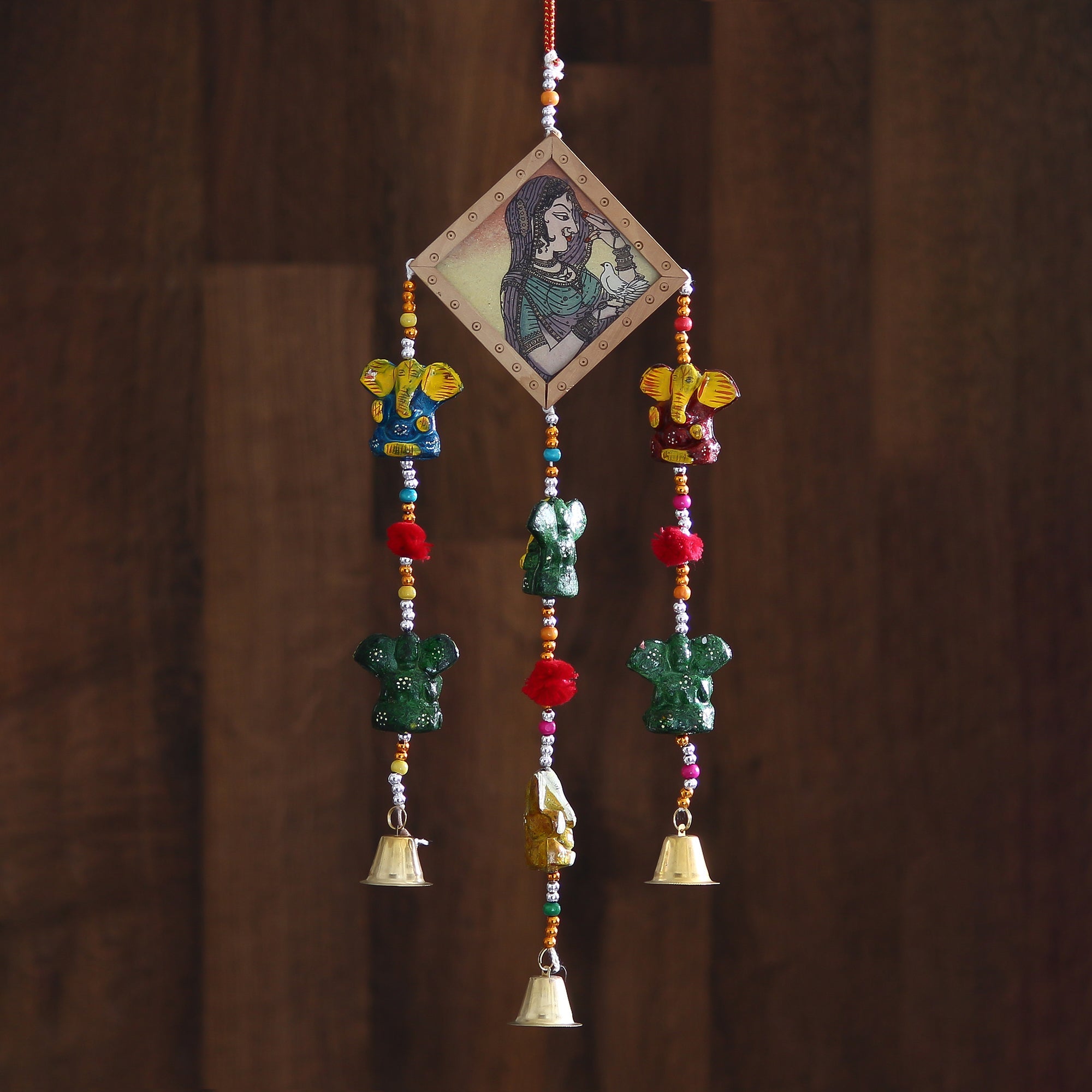 Handcrafted Decorative Lord Ganesha Wall/Door/Window Hanging Bell Kafalo