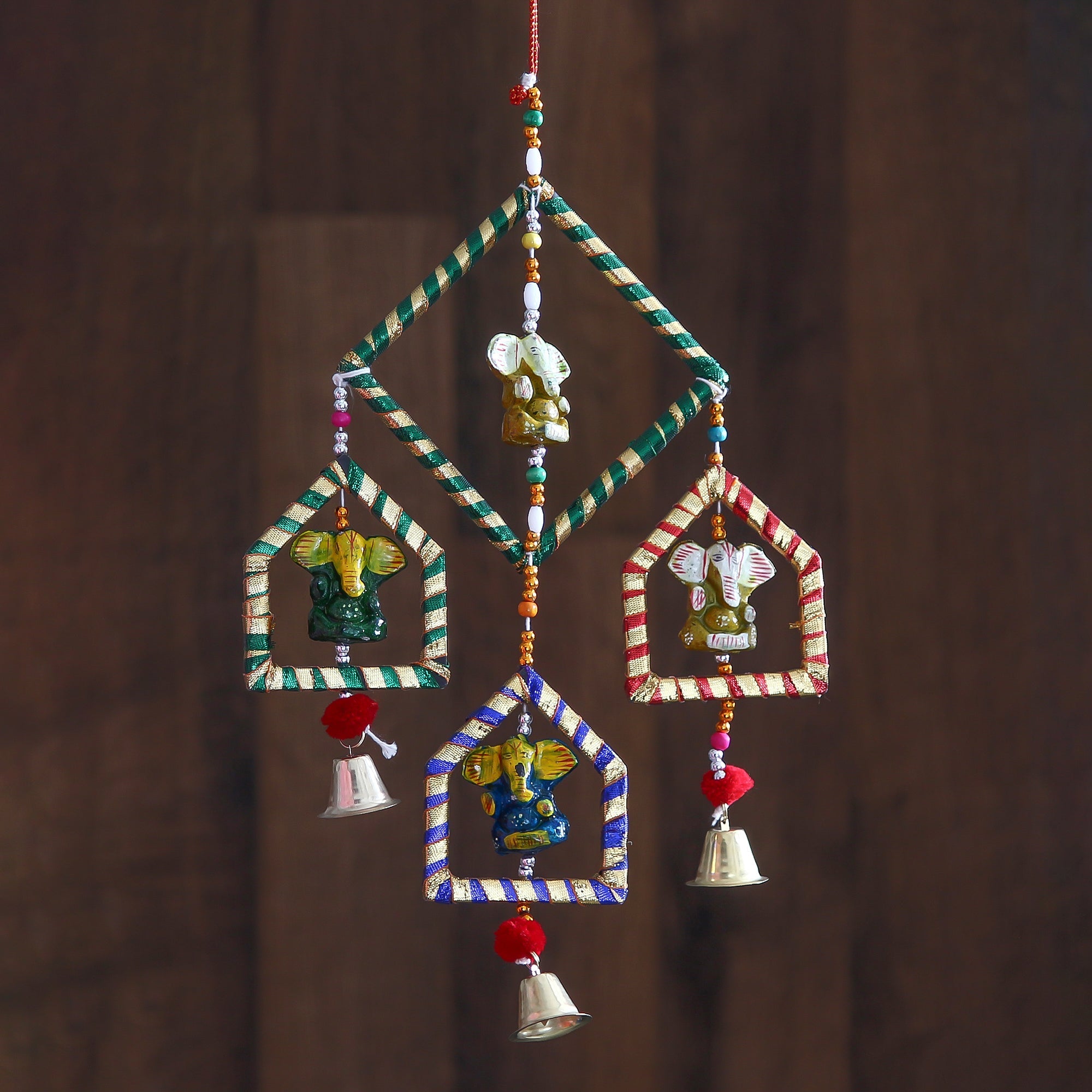 Handcrafted Decorative Lord Ganesha Wall/Door/Window Hanging Bell