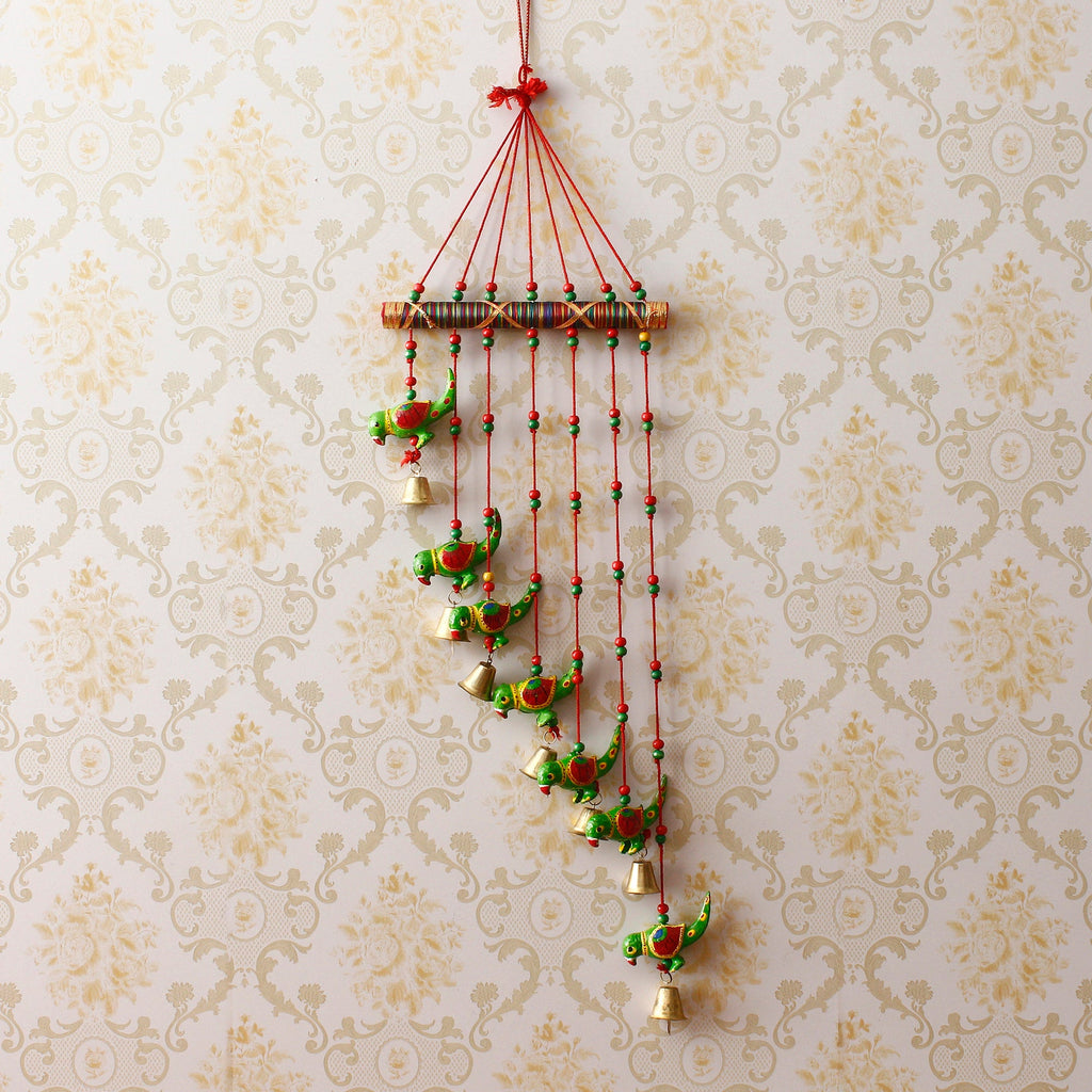 Handcrafted Decorative Parrot Wall/Door/Window Hanging Bells Kafalo