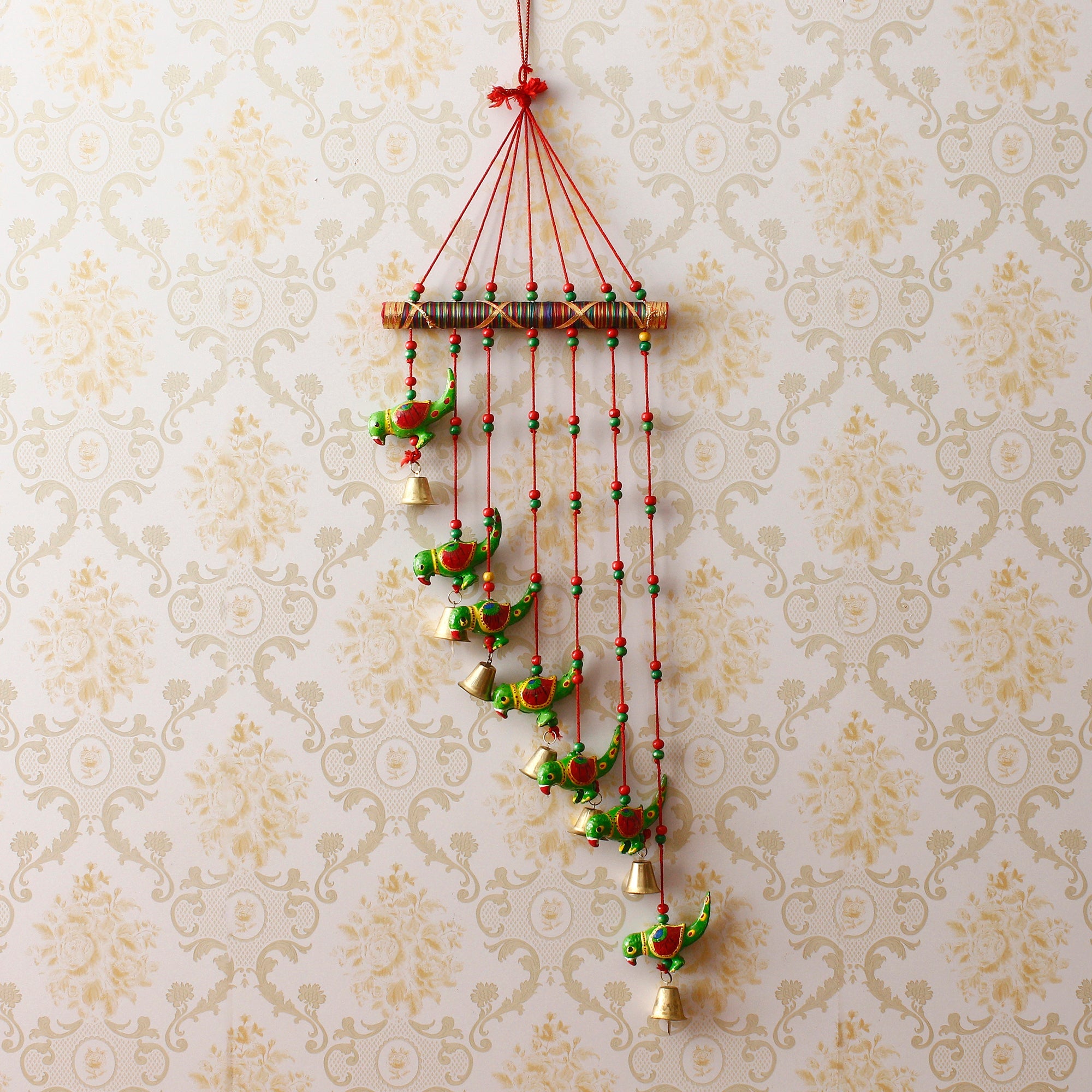 Handcrafted Decorative Parrot Wall/Door/Window Hanging Bells Kafalo