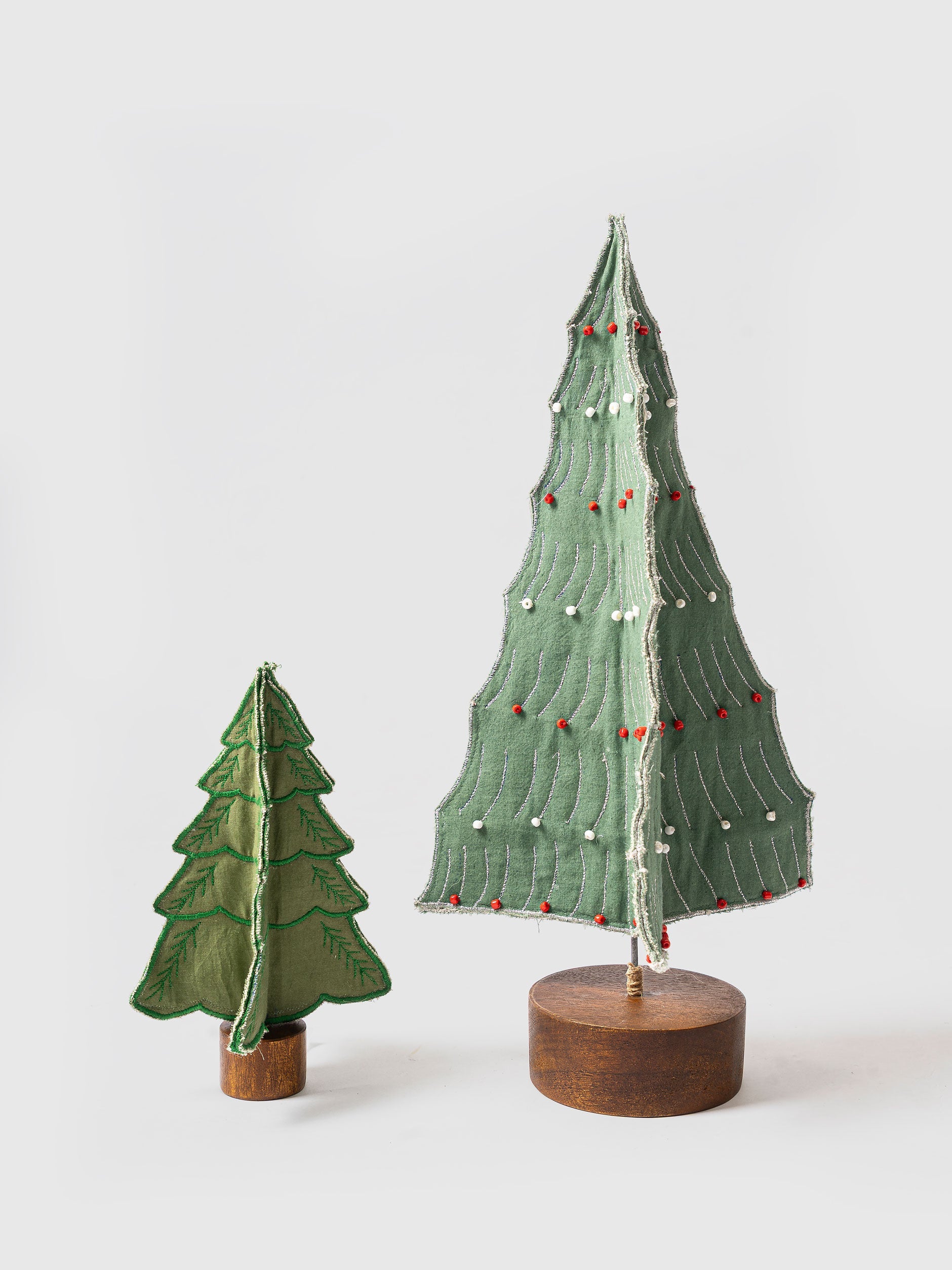Jade Charm Beaded Fabric Christmas Tree Set Contrast Living