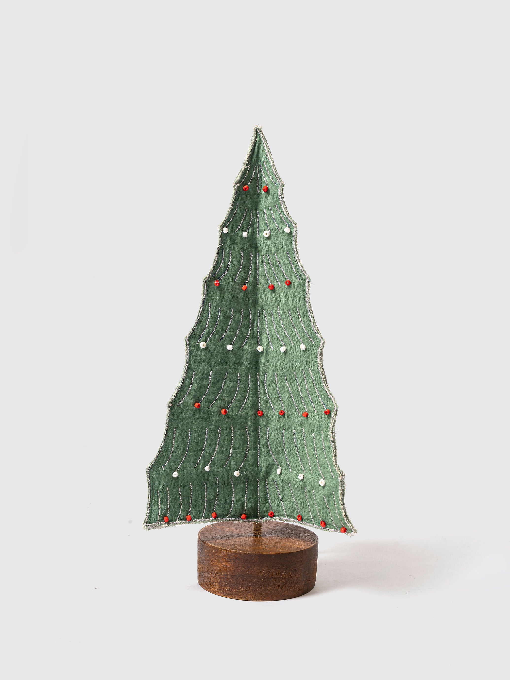 Jade Charm Beaded Fabric Christmas Tree Set Contrast Living