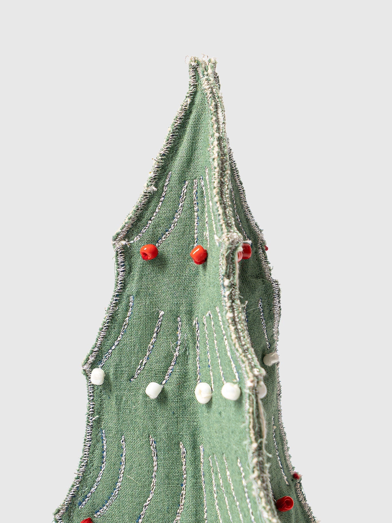 Jade Charm Beaded Fabric Christmas Tree Set Contrast Living